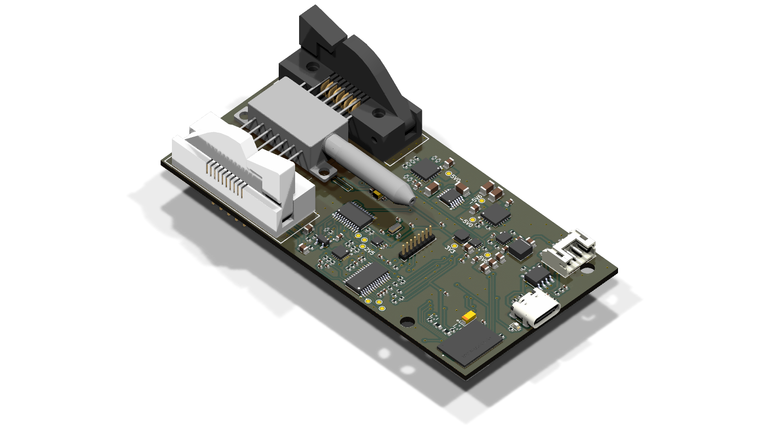 Custom PCB module render